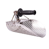 Sand Scoop for Metal Detecting, Stainless Steel with Hexahedron 7Mm Holes for Beach Treasure Hunting Plastic Handle
