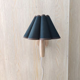 Xianfan new Japanese style wood base Kitchen bedroom studying wall lamp with vintage cloth petal lampshade E27 night light