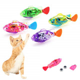 4PCS Cat Interactive Electric Fish Toy Water Cat Toy for Indoor Play Swimming Fish Toy for Cat and Dog with LED Light  Pet Toys