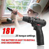 18V Multifunctional Electric Impact Drill High-power Lithium Battery Wireless Rechargeable Hand Drills Home Electric Power Tools