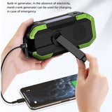 Protable Solar Hand Crank Radio Flashlight BT FM/AM Radio IPX5 Emergency Flashlight Bluetooth Speaker Dynamo 5000mAh Power Bank