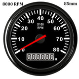 8000 rpm Tachometer Boat Car Marine Tacho Gauge with LCD Hourmeter 85mm Tachometer Diesel &amp;Gasoline Engine RPM Gauge 9~32V