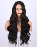 Wig female long curly hair big wave black chemical fiber wig headgear