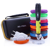 Original Model 3D Pen With 20 Color ABS Filament Plastic 3 D Printing Pens Creative Toy Birthday Gift For Kids Design Drawing