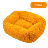 Pet Beds Long Plush Dog Bed Square Solid Color Puppy Beds Mat for Little Medium Large Pets Supplies Winter Warm Bed Cat Cushions