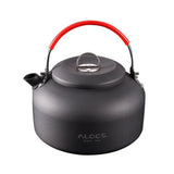 ALOCS CW-K02 Ultra Lightweight Cookware Outdoor Camping Kettle 0.8L Tea Coffee Pot for Camping Fishing Aluminium Alloy Round 2-3