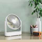 Multifunctional Rechargeable Desktop Fan Low Noise 4-gear Adjustable Wind Detachable Fan Blade Built-in 4000mAh Battery