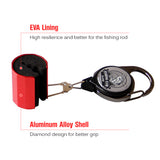 Fishing Rod Holder Clip Metal Housing Support Wearable Belt Clip Rod Holder Stand Up Pole Strong and Sturdy Fishing Accessories