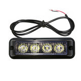 2pcs/lot Amber 4 LED Car Warning Light Flashing Lamp Emergency Beacon Light Bar Hazard Strobe Light Waterproof Light 12V~24V