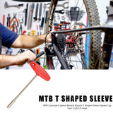 Bicycle Concealed Spoke Wrench Steel MTB Mountain Road Bike T Shaped Sleeve Built-in Spoke Cap Tool 3.2/4.7/5.5mm