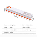 220V/110 Vacuum Sealer Kitchen Packaging Machine Household Food Film Sealer Vacuum Packer Keep Food Fresh with 10pcs Storage Bag