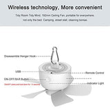 Rechargeable Tent Ceiling Fan, 8000MAh Battery-Powered USB Remote Control Timing 4-Speed Pavilion Outdoor Camping Fan