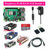 Original Raspberry Pi 4 Model B Kit + Aluminum Case + Heat Sink + 3A Switch Power +  HDMI-compatible Option 64 32GB Card |Reader