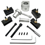 Mini Quick Change Tool Lathe Tool Holder Post Cutter Holder Screw Kit Set Boring Bar Turning Facing Holder Wrench