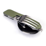 Outdoor Tableware Portable Stainless Steel Cutlery Fork Spoon Picnic Travel Tableware For Camping Equipment Cooking supplies