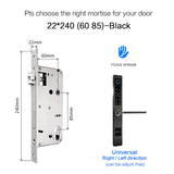 Waterproof European Style TTlock Bluetooth fingerprint access electronic Smart door lock For Aluminum Glass Door