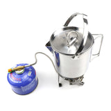 Outdoor 1.2L Stainless Steel Kettle Picnic Camping Hanging Pot Portable Coffee Pot Teapot Camping Cooker for Hiking Camping Trip
