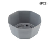 6pcs Modern Indoor Plants Balcony Gifts Flower Pot Bonsai Tabletop Round Garden Thickened Nordic Style Office With Drainage Hole