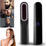 USB Wireless Charging Hair Straightener Portable Mini Ceramic Negative Ion Beard Comb