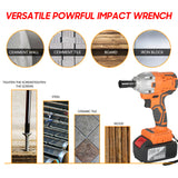Cordless Brushless Impact Wrench 1/2 Inch 380Nm High Torque 4.0A Li-ion Battery Variable Speed with Carry Box Socket