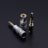 100Pcs Banana Plug 24K Gold Plated Copper BFA 4Mm Banana Connector Male Speaker Plug Audio Speaker Wire Plug