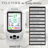 DM502 O3 Tester Air Quality Monitor Gas Analyzer Ozone Concentration Detector Formaldehyde TVOC PM Temperature Humidity Sensor