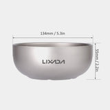 Lixada Picnic Titanium Bowl Double Wall Insulated Camping Bowl Flatware For Home Outdoor Camping Hiking Backpacking Tableware