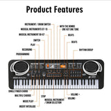 61 Keys Piano Digital Music Electronic Keyboard KeyBoard Black Electric Piano Kids Gift with microphone Keyboard instrument HOT!