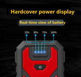 28000mAh Car Battery Jump Starter Portable Emergency 12V Car Battery Booster 15V/1A Dual USB Wireless Charging LED Flashlight