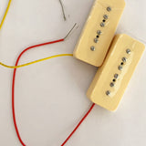 Alnico V Alnico 5 Single Coil Soapbar P90 Neck Bridge Pickup 50/52mm Metal Braided Wire Fit Electric Guitar