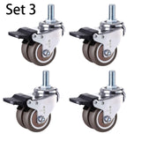 4Pcs 2 inch Heavy Duty Swivel Stem Rubber Caster Wheels M12 x 25mm Locking Casters Replacement Casters for Furniture