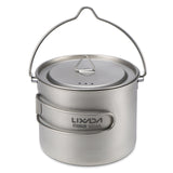 Lixada 900ml Ultralight Titanium Cup Mug Portable Hanging Pot Outdoor Camping Picnic Water Mug Cup Tableware Cookware with Lid