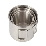 4PCS 304 Stainless Steel Outdoor Camping Cup Set Trekking Camping Cups Travel Hiking Cookware Equipment Accessory