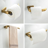 2Pc Bathroom Accessories Set - Towel Ring and Toilet Roll Holder Antique Brass Wall Mounted, Brushed Bronze