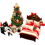 CUTEBEE DIY Doll House Wooden Doll Houses Miniature Dollhouse Furniture Kit with LED Toys for Children Christmas Gift