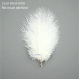 DIY Creative Feather Table Lamp Warm White Light Tree Feather Lampshade Girl LED Wedding Decorative Lights Pink White Birthday