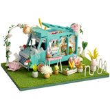 Cutebee DIY House Wooden Doll Houses Miniature Dollhouse Furniture Kit with LED Toys for Children Christmas Gift  Mini House