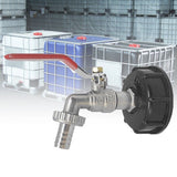 S60X6 Assembled Fuel Snap On Garden Tank Tap Water Oil Fine Flow IBC Adapter Connector Brass Thread With 1/2" Hose