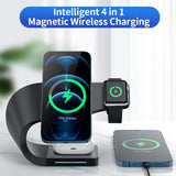 15W Magnetic Wireless Charger Stand For iPhone 12 Pro Max Series 4 in 1 Qi Fast Charging Dock Station For Apple iWatch AirPods
