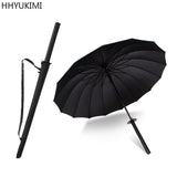 HHYUKIMI Drop Shipping Windproof Samurai Sword Sun Rainny Umbrella Ninja-like Straight Long Handle Ribs Umbrella Manual Open