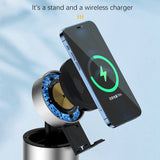 15W Wireless Charger With Phone Holder, Pen Holder Two-In-One Wireless Charger, Support For Smartphones And Tablets