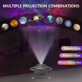 Colorful Starry Sky Projector LED Star Galaxy Night Light UFO Planet Bluetooth-Speaker For Bedroom Game Room  With White Noise