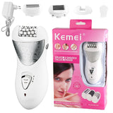 Original kemei 3in1 women electric epilator for face whole body bikini trimmer lady shaver leg hair removal foot callus remover