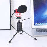 Wired Omnidirectional Microphone Condenser Recording Microfone Ultra-wide USB Recording Karaoke Vocal Mic with Tripod