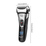 Waterproof  Shaver Razor  3D Triple Floating Blade Beard Trimmer  USB Rechargeable Shaving Machine Barbeador LED Display