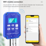 WiFi Digital PH Meter 2 In 1 PH&amp;ORP Controller BNC Replaceable Probe Water Quality Tester for Hydroponics, Aquarium 110V/220V