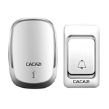 CACAZI Wireless Doorbell LED Light Home cordless call bell DC battery operated Control Button 200M Remote 4 volume 36 chime