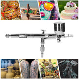 T187 0.3mm Airbrush Set for Model Making Art Painting Set Airbrush+7CC Pigment Cup+20CC Pigment Cup+Wrench+Dropper