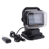 LED Marine Remote Control Spotlight Truck Car Boat Search Light - Black