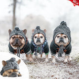 Winter Warm Dog Hats Windproof Knitting French Bulldog Hat for Dogs Chihuahua Hat Fluffy Ball Puppy Accessories Pet Hat